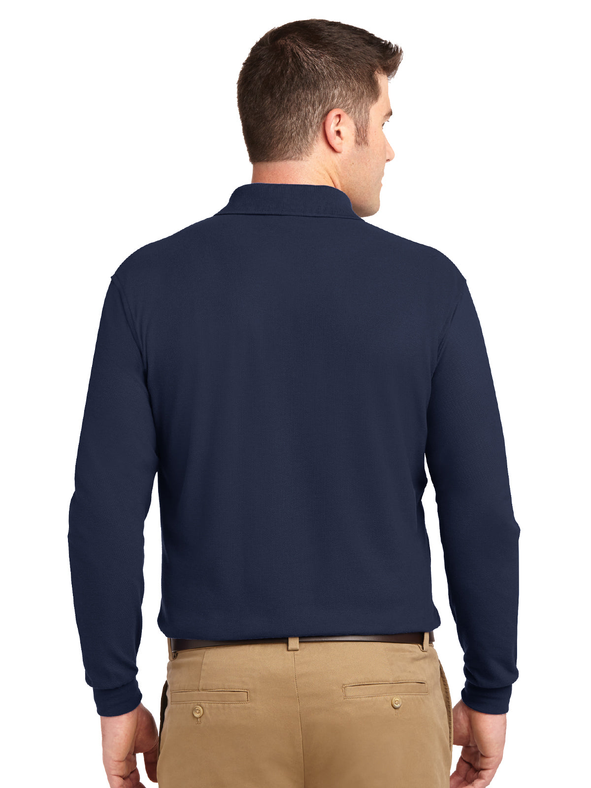 Men's Tall Silk Touch Long Sleeve Polo Shirt