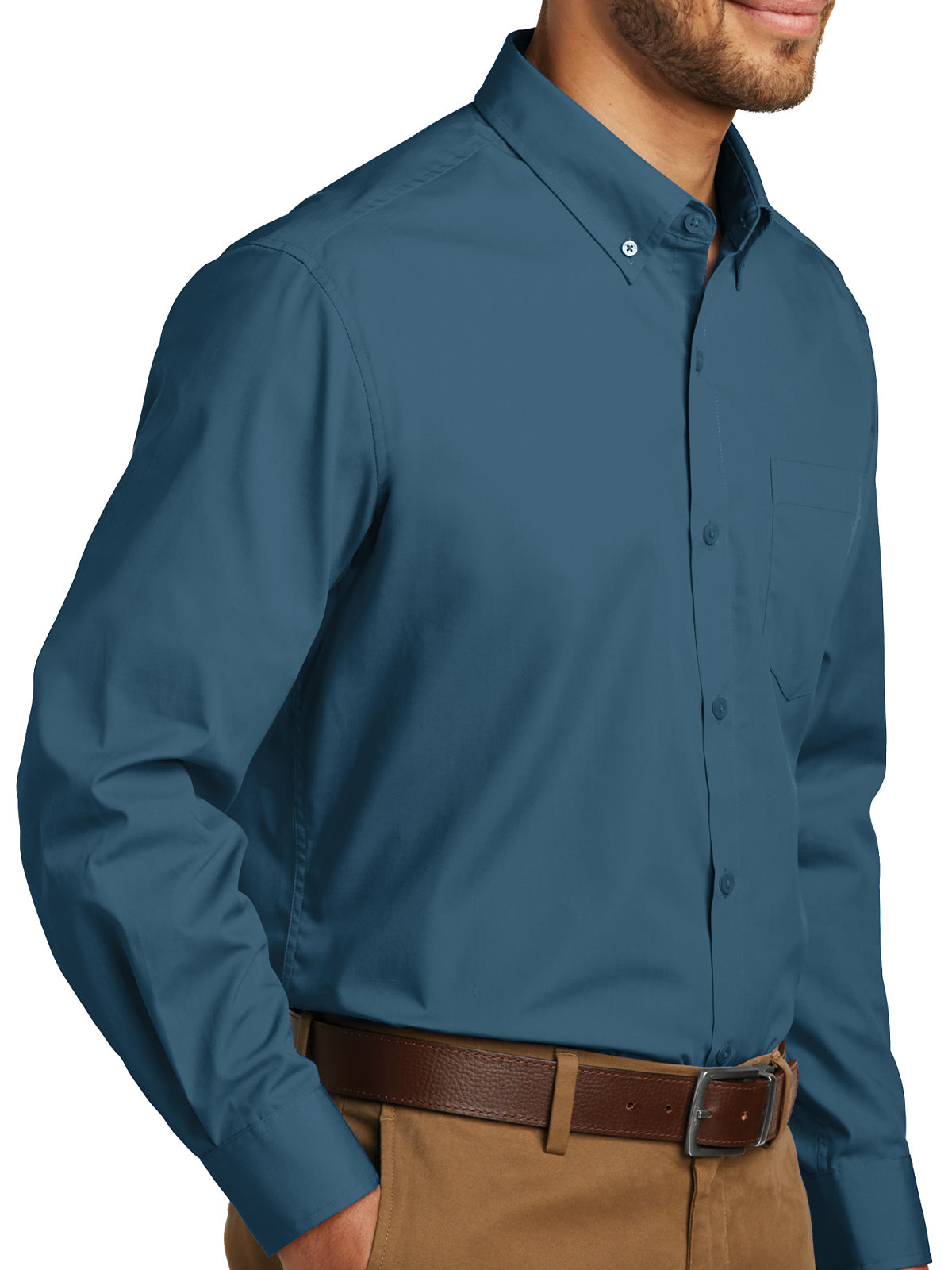 Men's Long Sleeve Poplin Tee