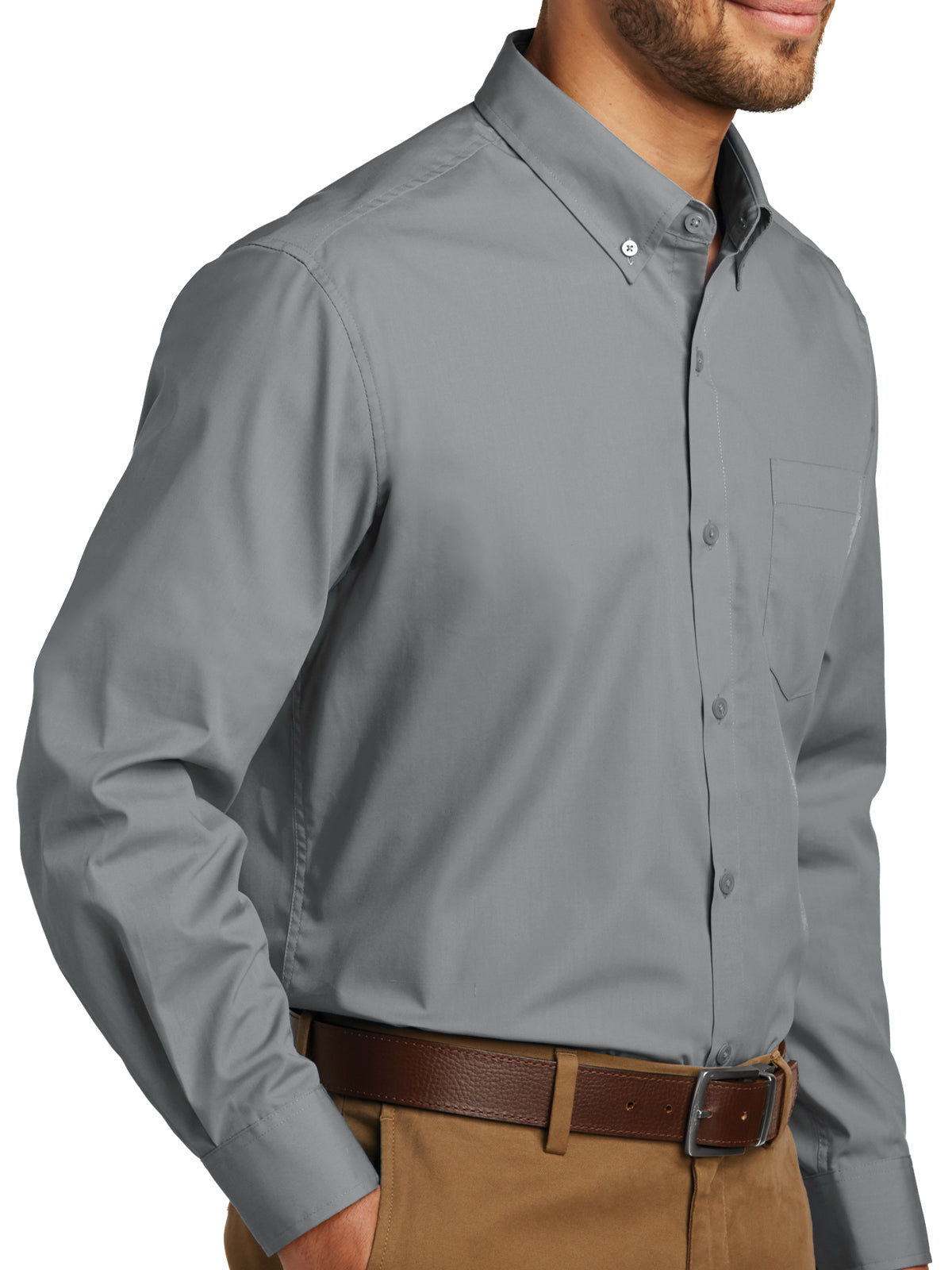 Men's Long Sleeve Poplin Tee