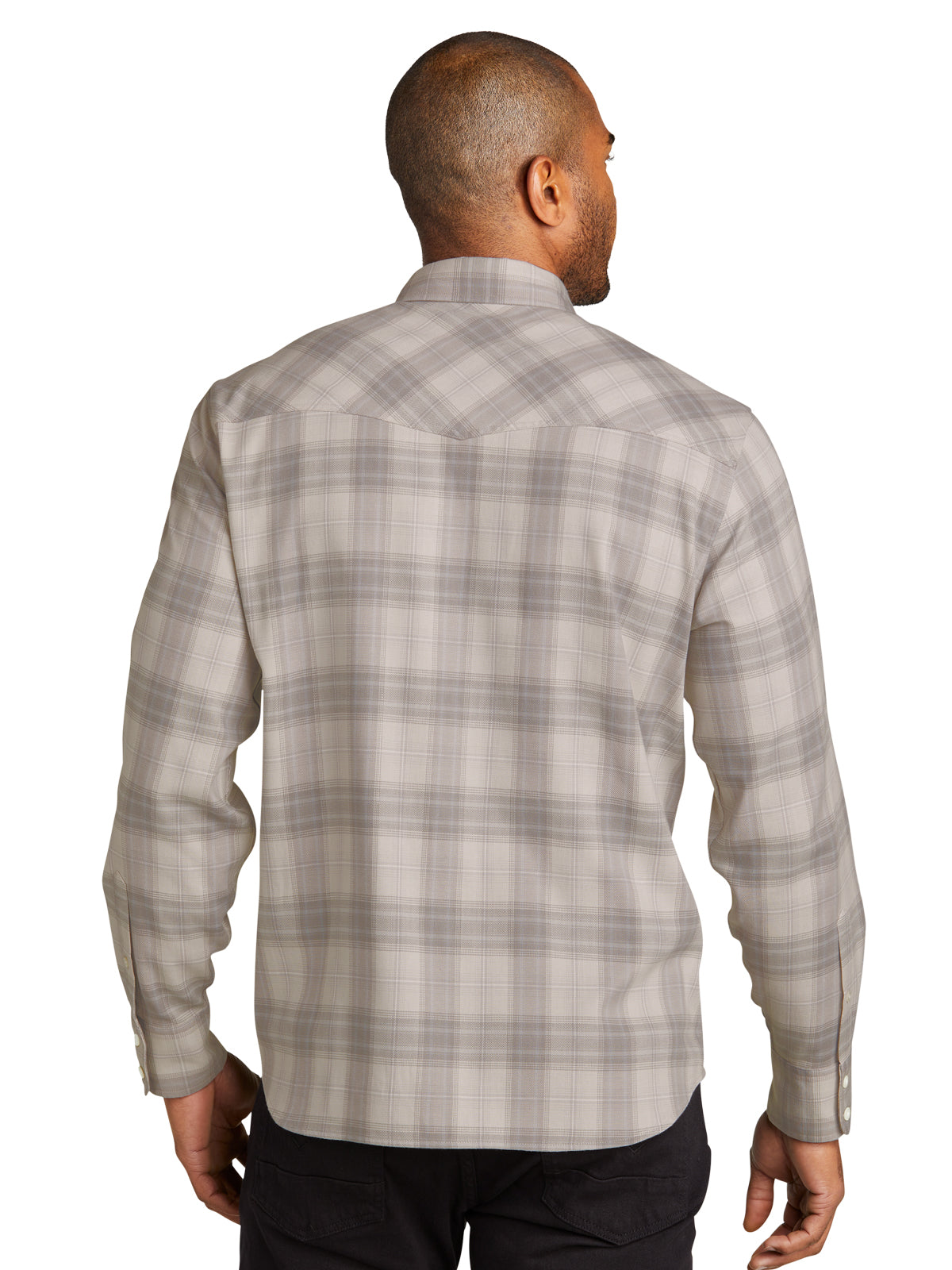 Men's Long Sleeve Ombre Plaid Shirt