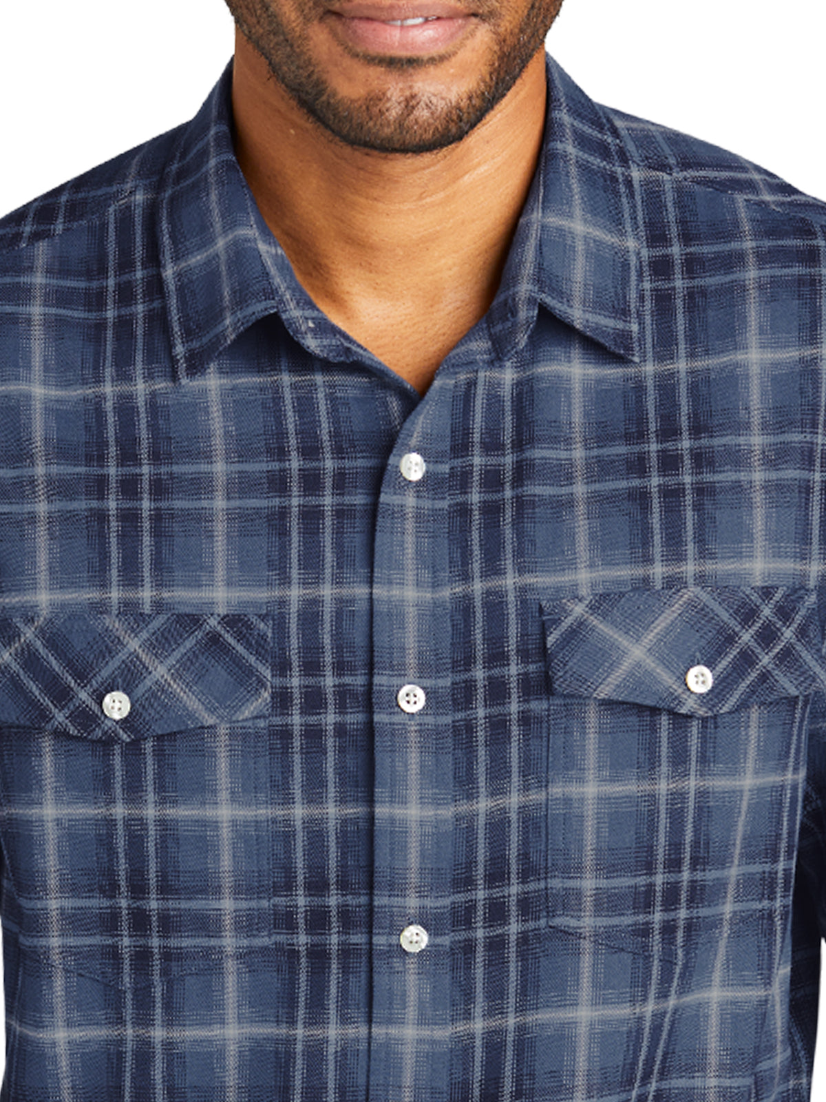 Men's Long Sleeve Ombre Plaid Shirt