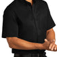 Men's Short Sleeve Button Up Shirt - W809 - Deep Black