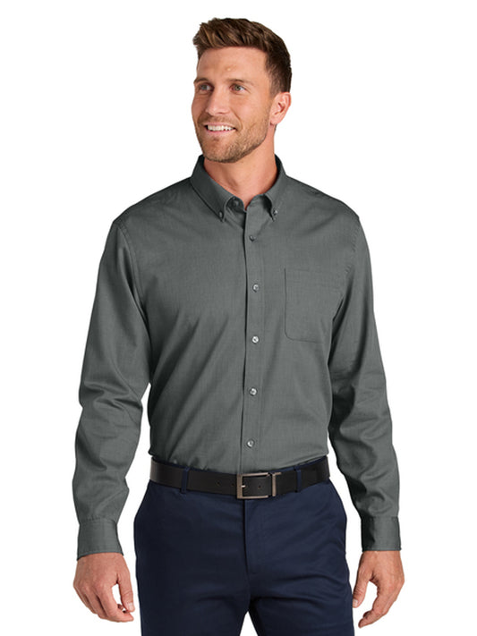 Men's 1-Pocket Easy Care Long Sleeve Shirt - W816 - Deep Black