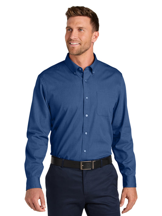 Men's 1-Pocket Easy Care Long Sleeve Shirt - W816 - Mediterranean Blue