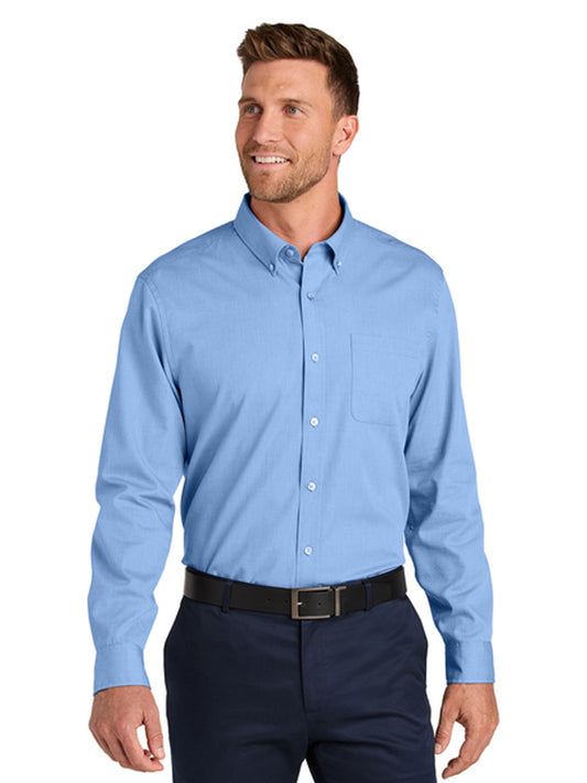 Men's 1-Pocket Easy Care Long Sleeve Shirt - W816 - Swiss Blue