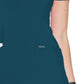 Women's Stretch Rib-knit Back Panel Round Neck Top - 2624A - Caribbean Blue