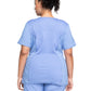 Women's Stretch Rib-knit Back Panel Round Neck Top - 2624A - Ciel