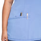 Women's Stretch Rib-knit Back Panel Round Neck Top - 2624A - Ciel