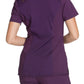 Women's Stretch Rib-knit Back Panel Round Neck Top - 2624A - Eggplant