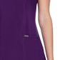 Women's Stretch Rib-knit Back Panel Round Neck Top - 2624A - Eggplant
