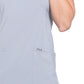 Women's Stretch Rib-knit Back Panel Round Neck Top - 2624A - Grey