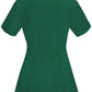 Women's Stretch Rib-knit Back Panel Round Neck Top - 2624A - Hunter Green