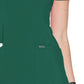 Women's Stretch Rib-knit Back Panel Round Neck Top - 2624A - Hunter Green