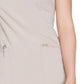Women's Stretch Rib-knit Back Panel Round Neck Top - 2624A - Khaki