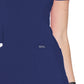 Women's Stretch Rib-knit Back Panel Round Neck Top - 2624A - Navy