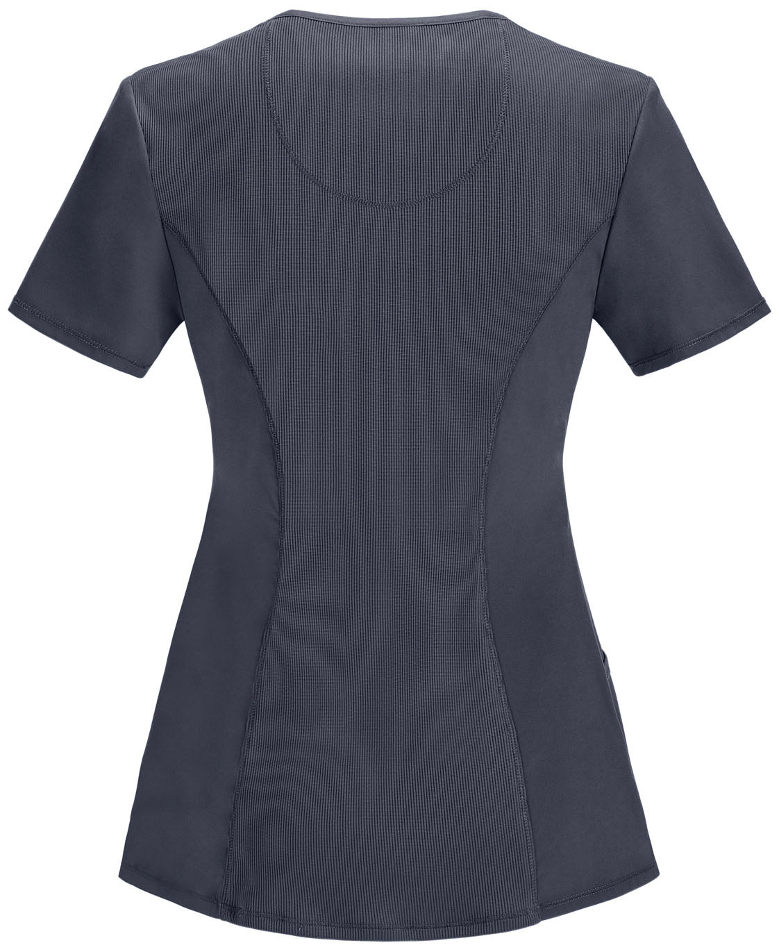 Women's Stretch Rib-knit Back Panel Round Neck Top