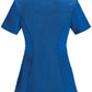 Women's Stretch Rib-knit Back Panel Round Neck Top - 2624A - Royal