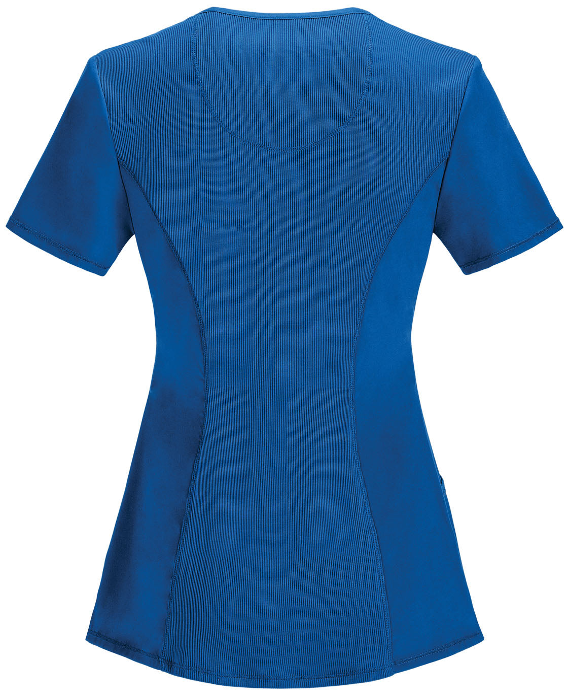 Women's Stretch Rib-knit Back Panel Round Neck Top