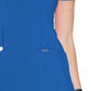 Women's Stretch Rib-knit Back Panel Round Neck Top - 2624A - Royal