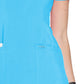 Women's Stretch Rib-knit Back Panel Round Neck Top - 2624A - Turquoise