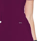 Women's Stretch Rib-knit Back Panel Round Neck Top - 2624A - Wine