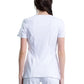 Women's Stretch Rib-knit Back Panel Round Neck Top - 2624A - White