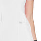 Women's Stretch Rib-knit Back Panel Round Neck Top - 2624A - White