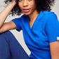 Women's 4-Pocket Mock Wrap Scrub Top