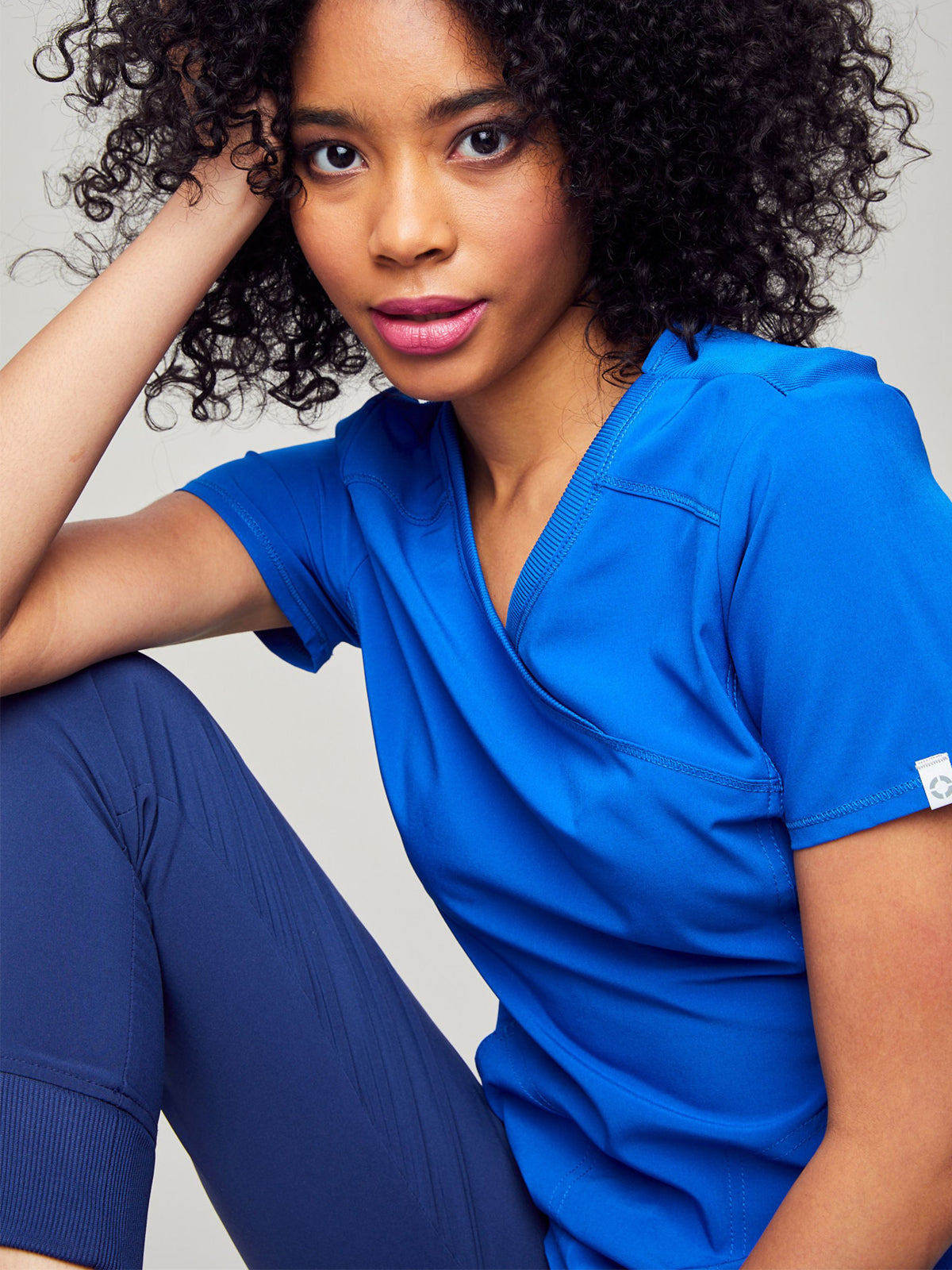 Women's 4-Pocket Mock Wrap Scrub Top