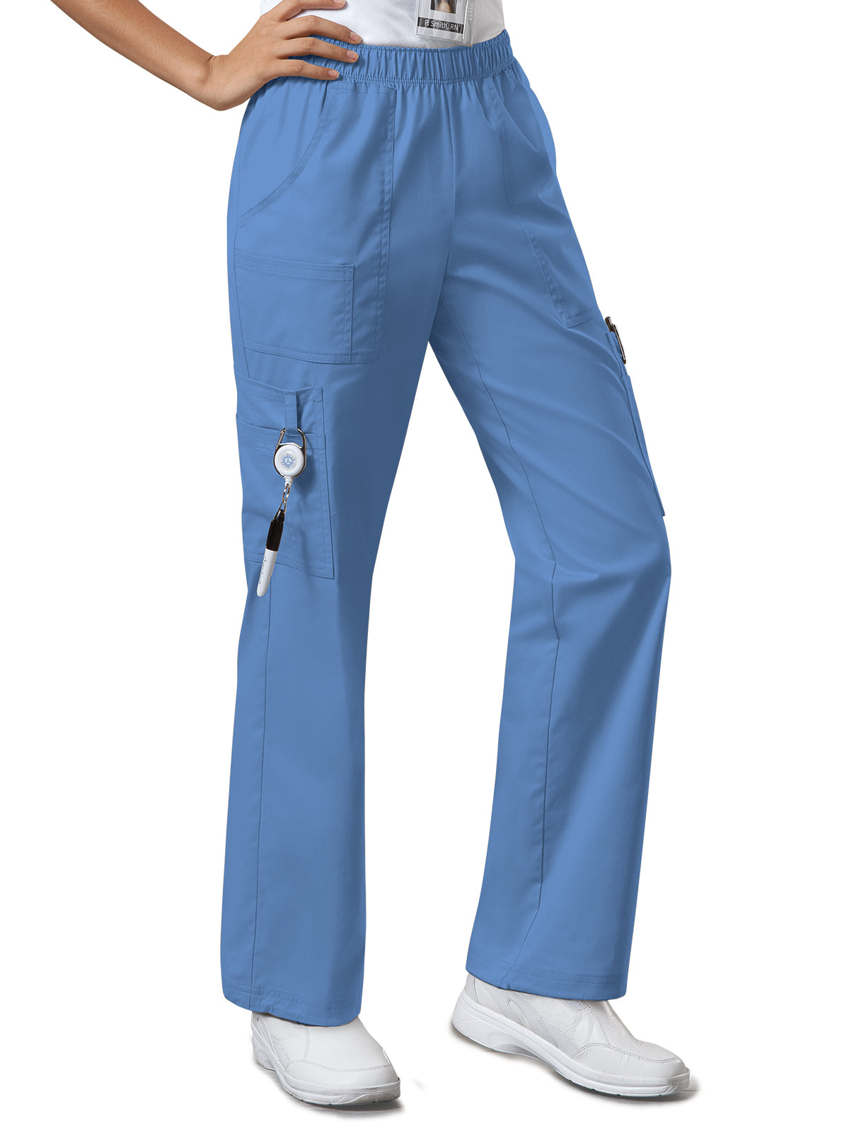 Women's Mid Rise Pull-On Cargo Scrub Pant