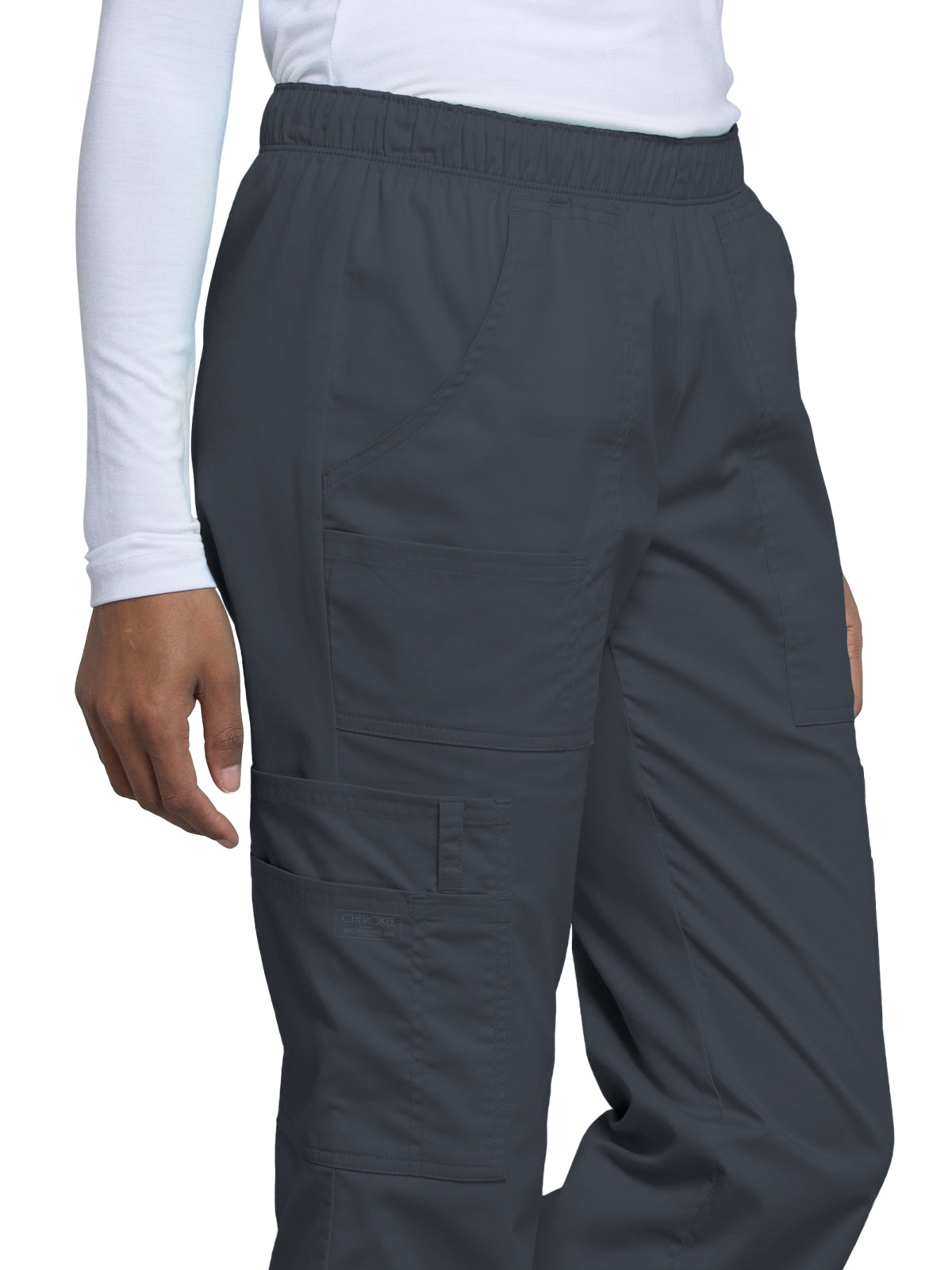 Women's Mid Rise Pull-On Cargo Scrub Pant