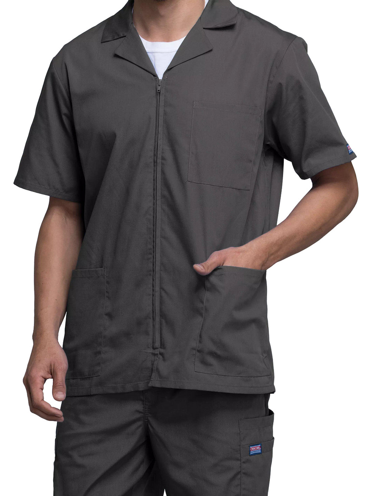 Men's Zip Front Scrub Jacket