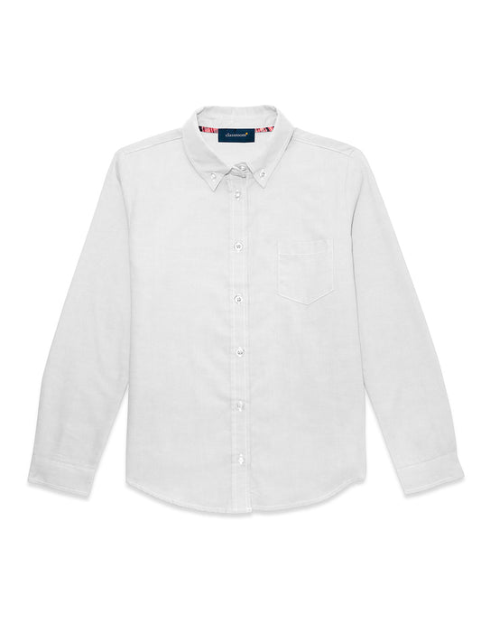 Junior Girls' Long Sleeve Oxford Shirt - 57414 - White