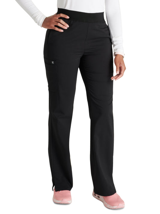 Women's Mid Rise Pull On Straight Leg Scrub Pant