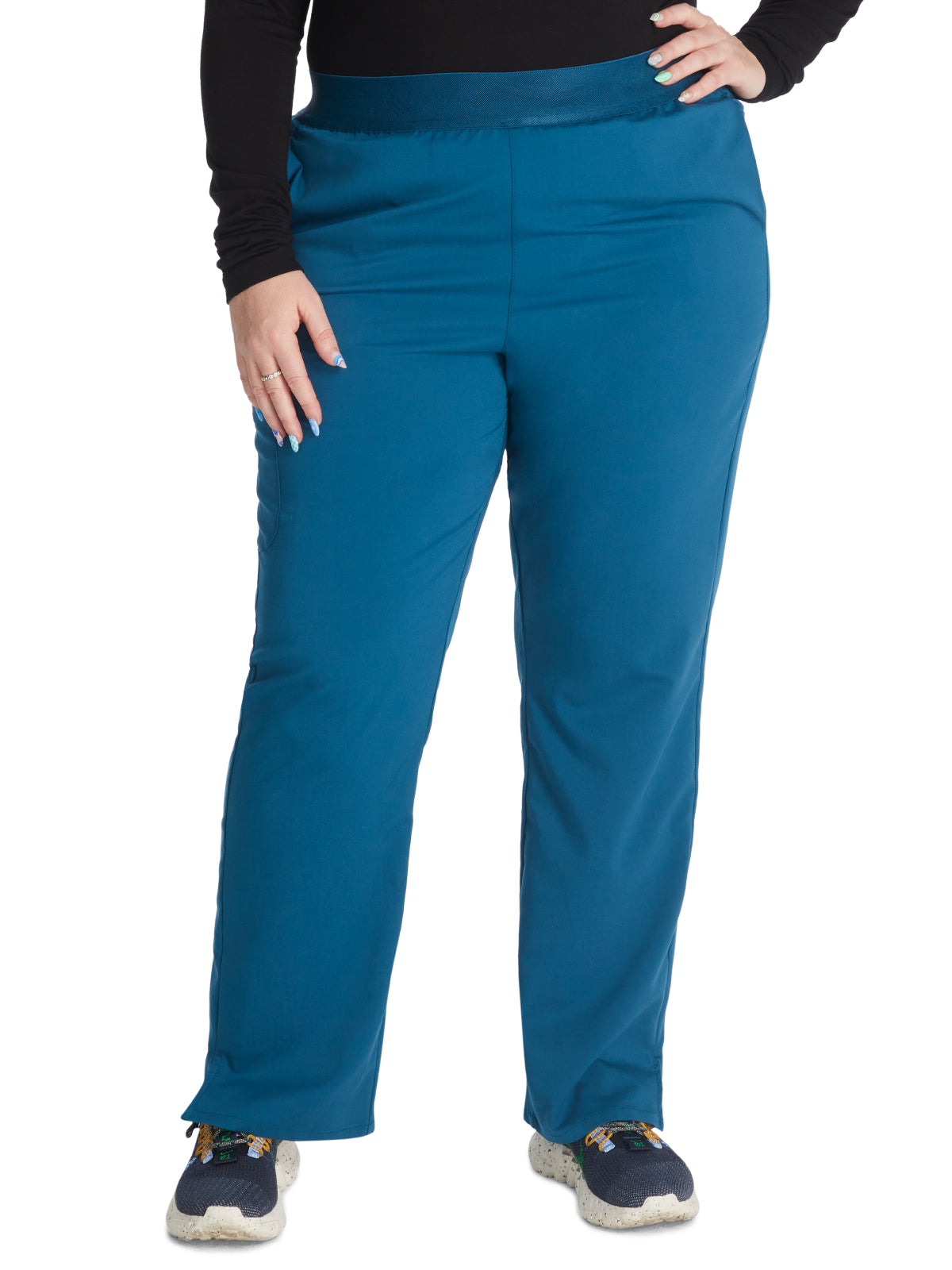 Women's Mid Rise Pull On Straight Leg Scrub Pant