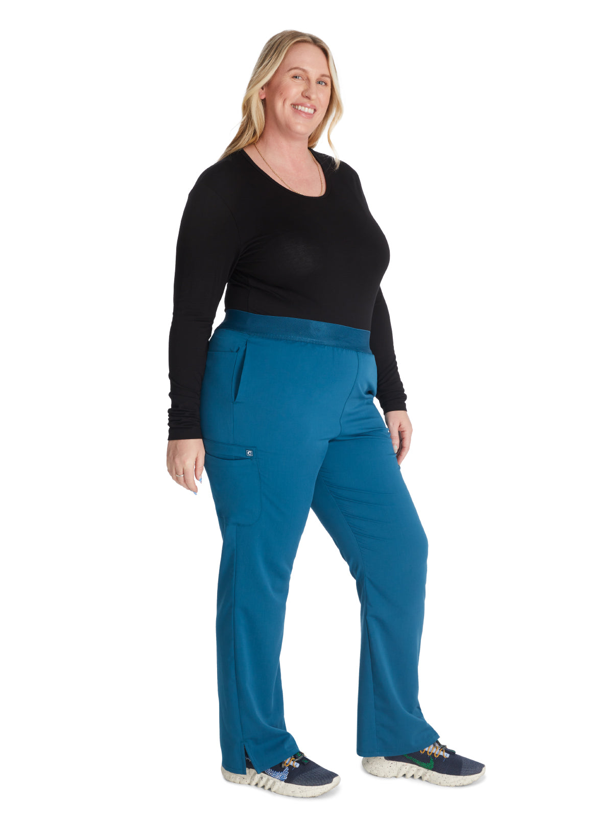 Women's Mid Rise Pull On Straight Leg Scrub Pant