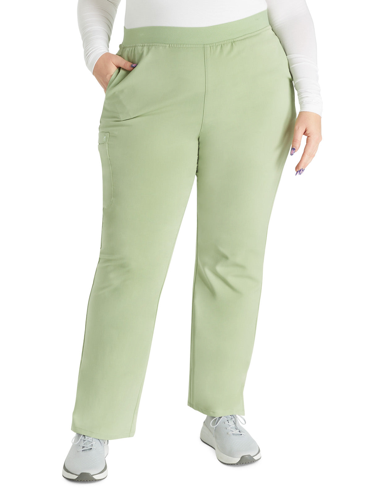 Women's Mid Rise Pull On Straight Leg Scrub Pant