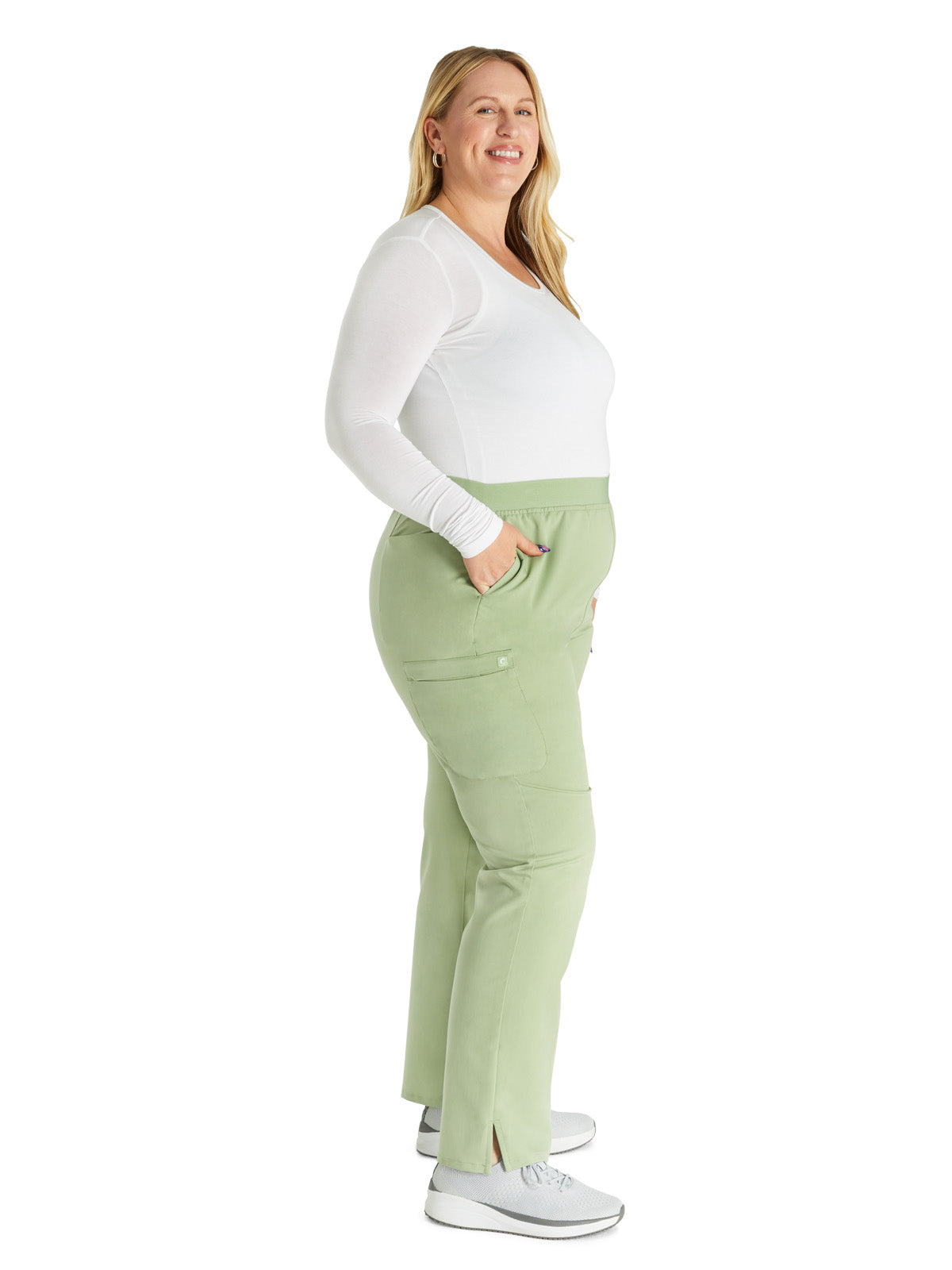 Women's Mid Rise Pull On Straight Leg Scrub Pant