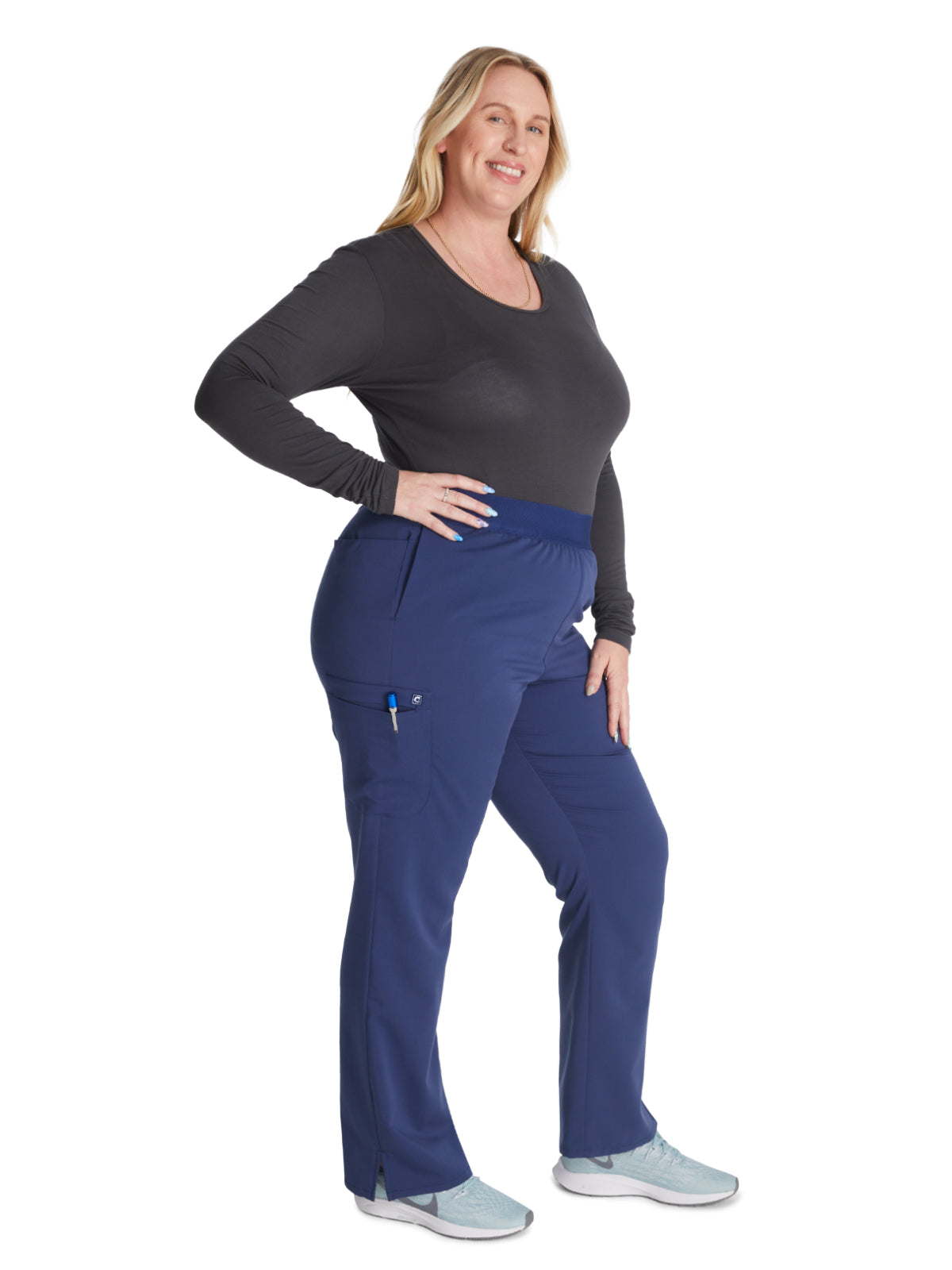 Women's Mid Rise Pull On Straight Leg Scrub Pant