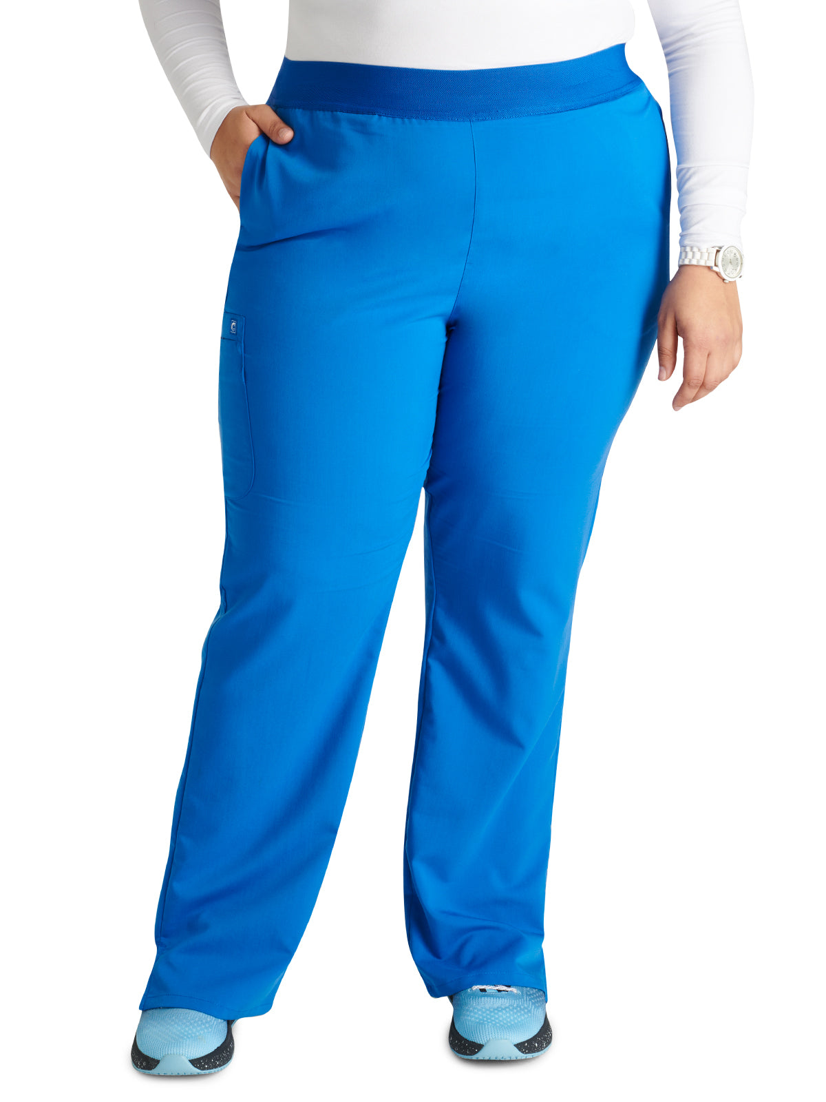 Women's Mid Rise Pull On Straight Leg Scrub Pant