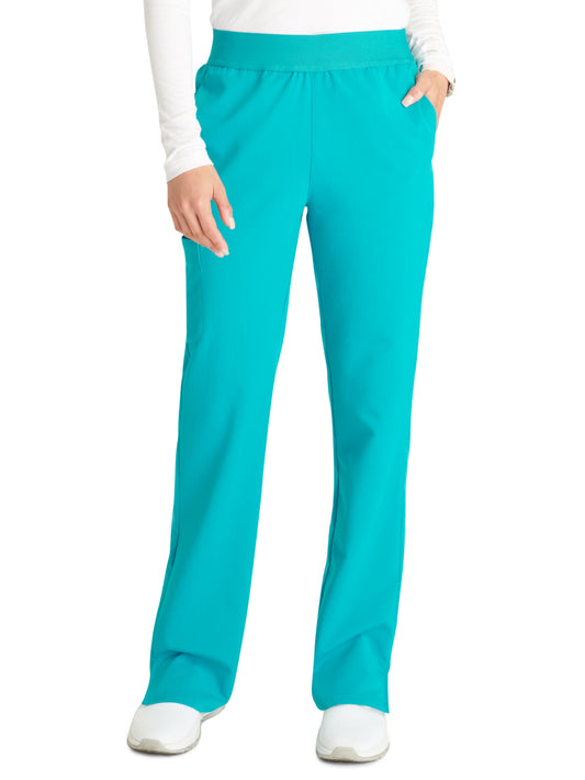 Women's Mid Rise Pull On Straight Leg Scrub Pant