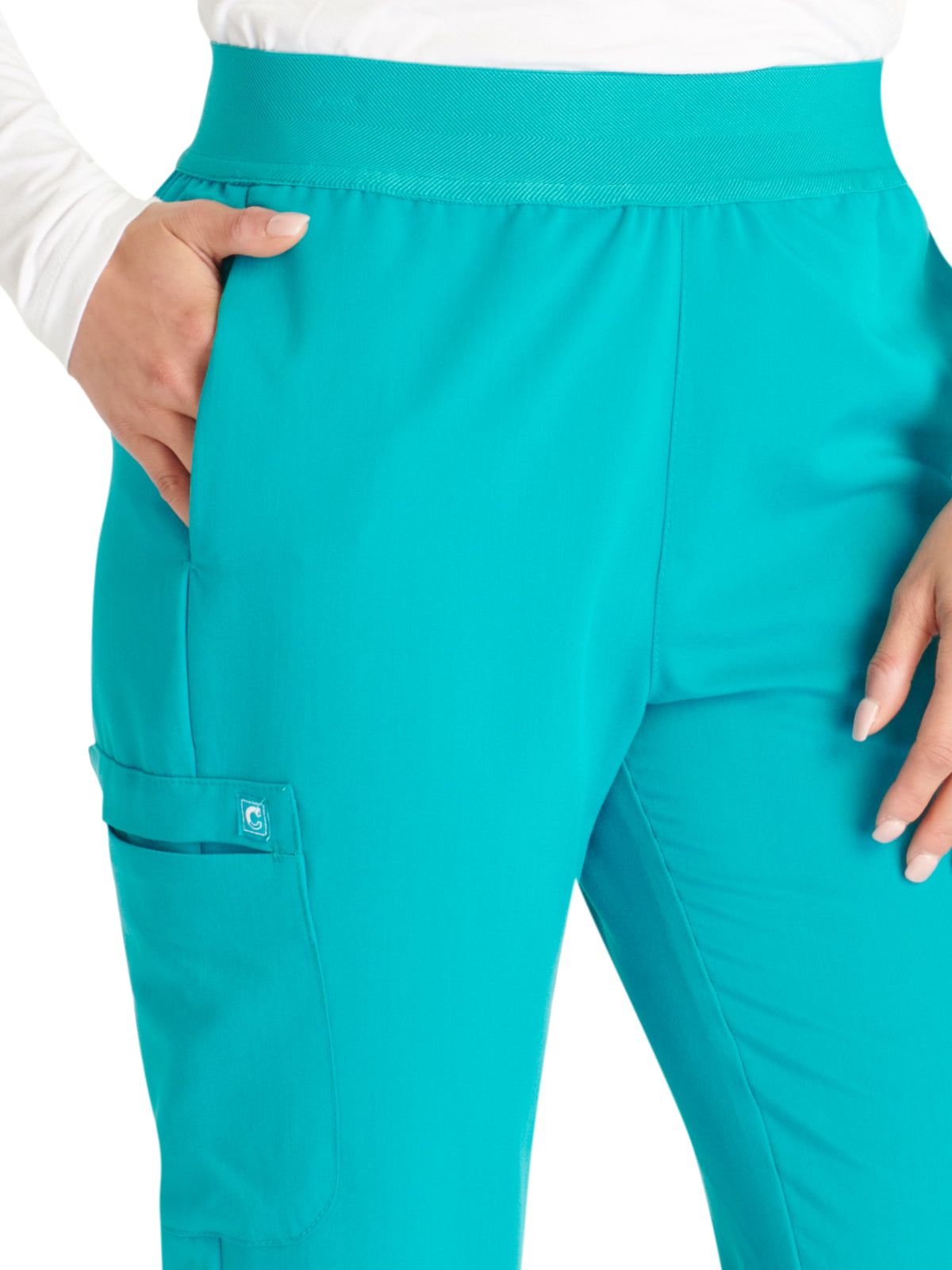 Women's Mid Rise Pull On Straight Leg Scrub Pant