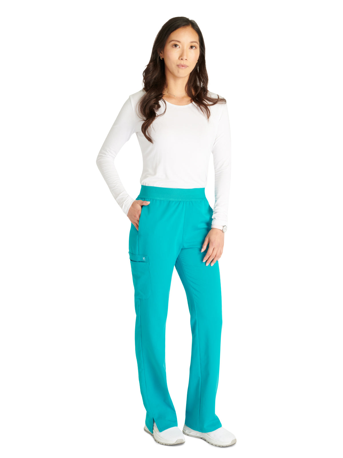 Women's Mid Rise Pull On Straight Leg Scrub Pant