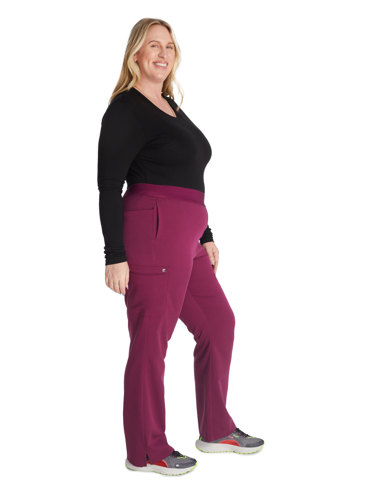 Women's Mid Rise Pull On Straight Leg Scrub Pant