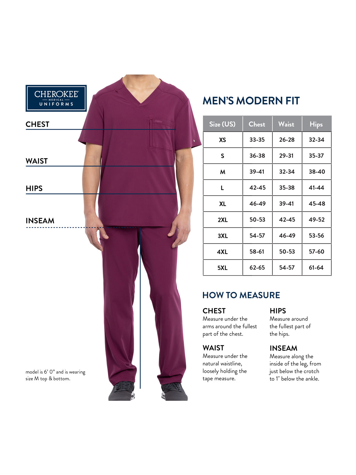 Men's Faux Front Fly Tapered Leg Pull-on Scrub Pant