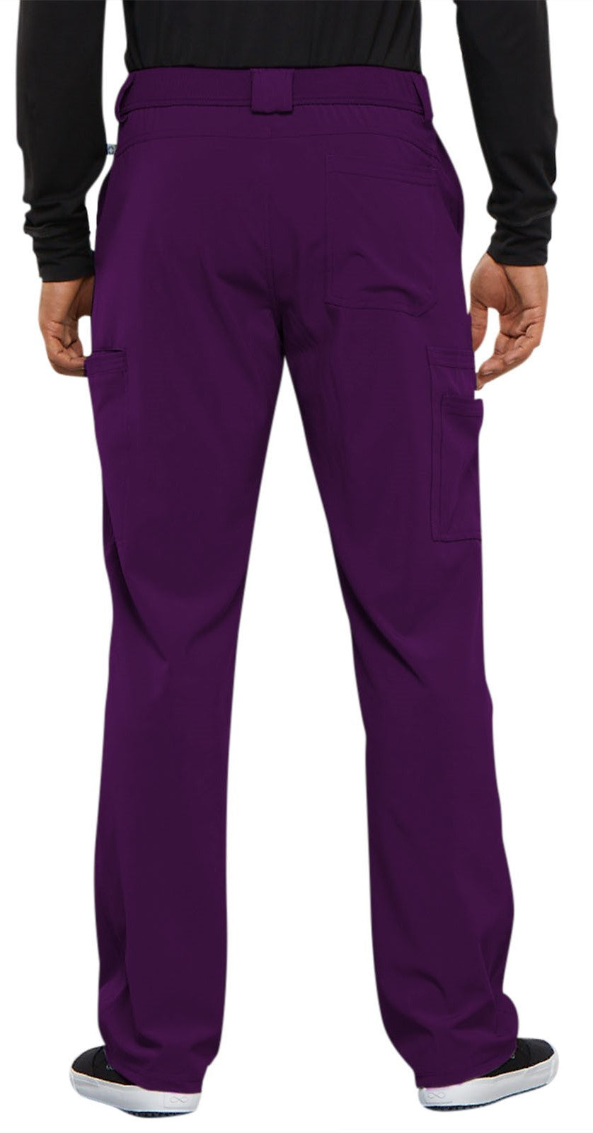 Men's Zip Fly Button Closure Tapered Leg Pant