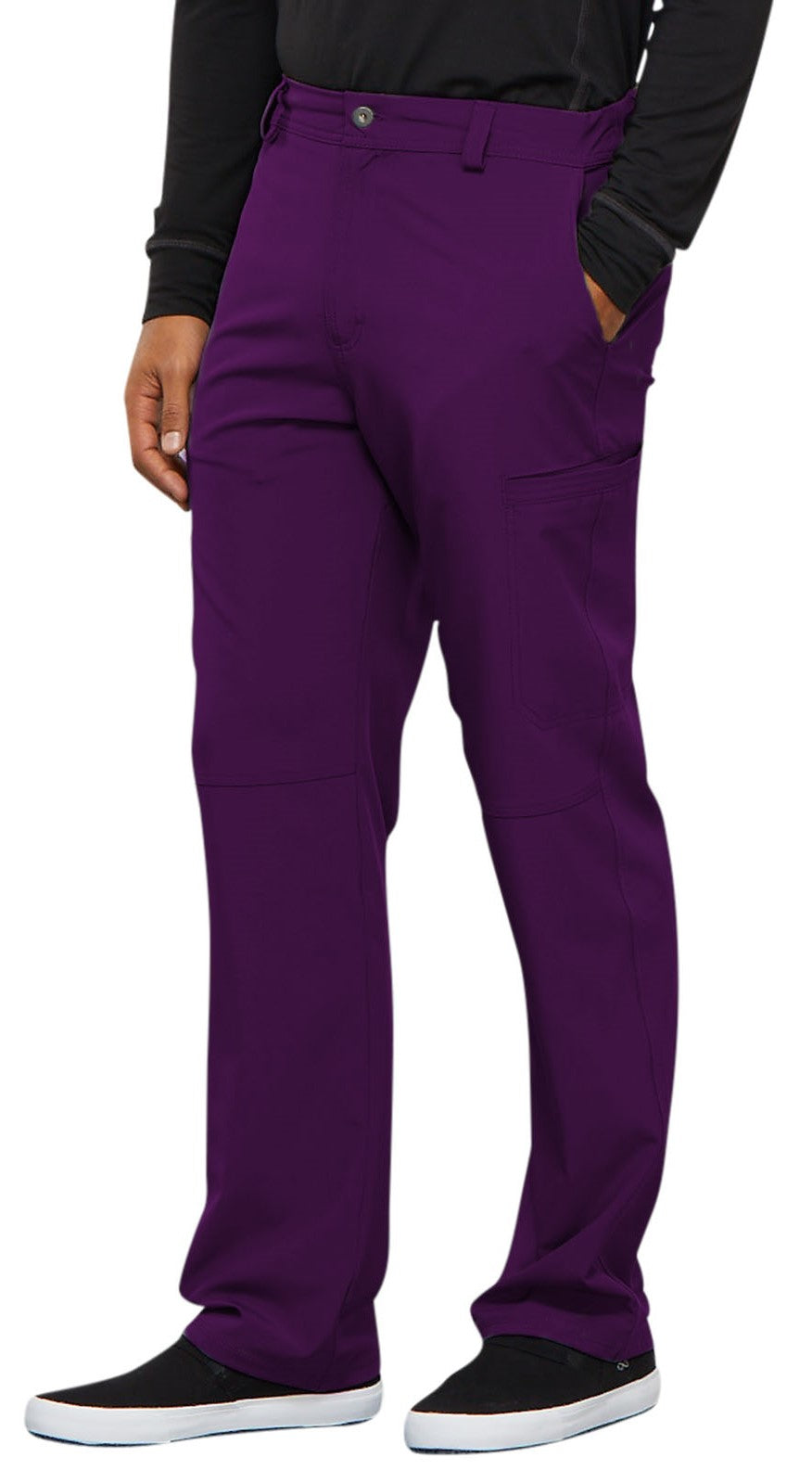 Men's Zip Fly Button Closure Tapered Leg Pant