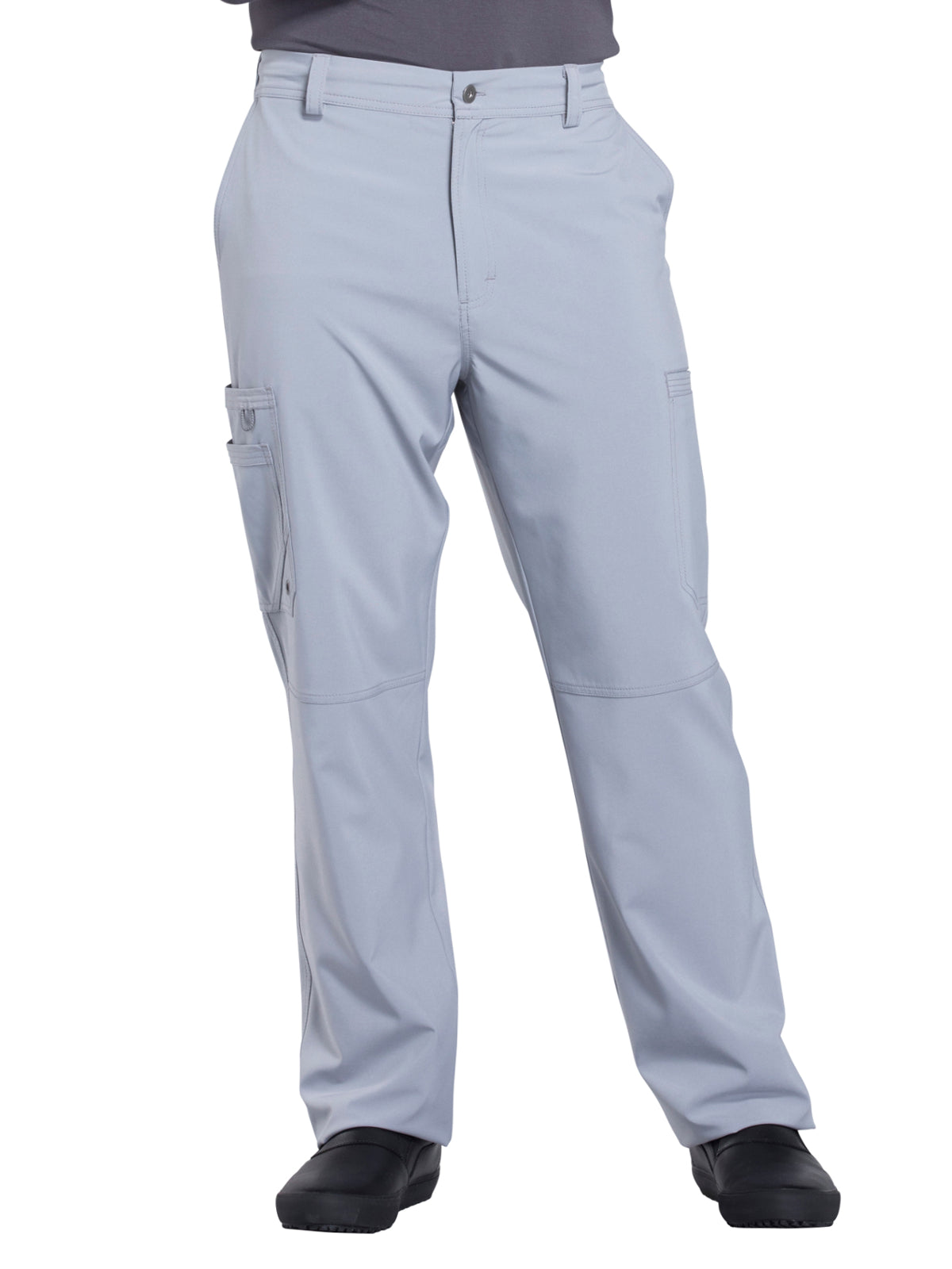 Men's Zip Fly Button Closure Tapered Leg Pant