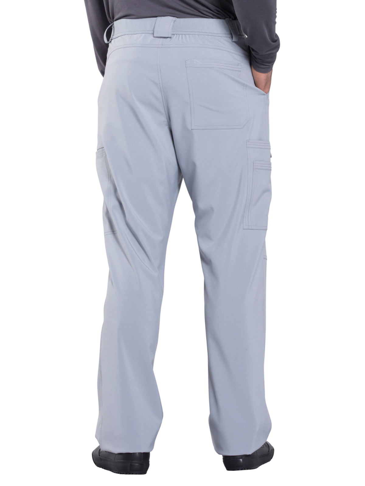 Men's Zip Fly Button Closure Tapered Leg Pant