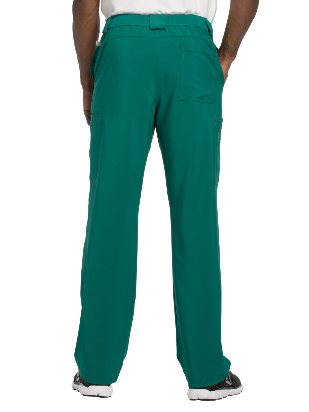 Men's Zip Fly Button Closure Tapered Leg Pant